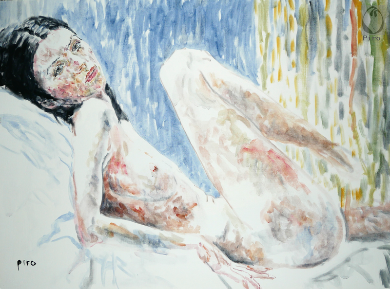 oil on paper - olio su carta di Piro